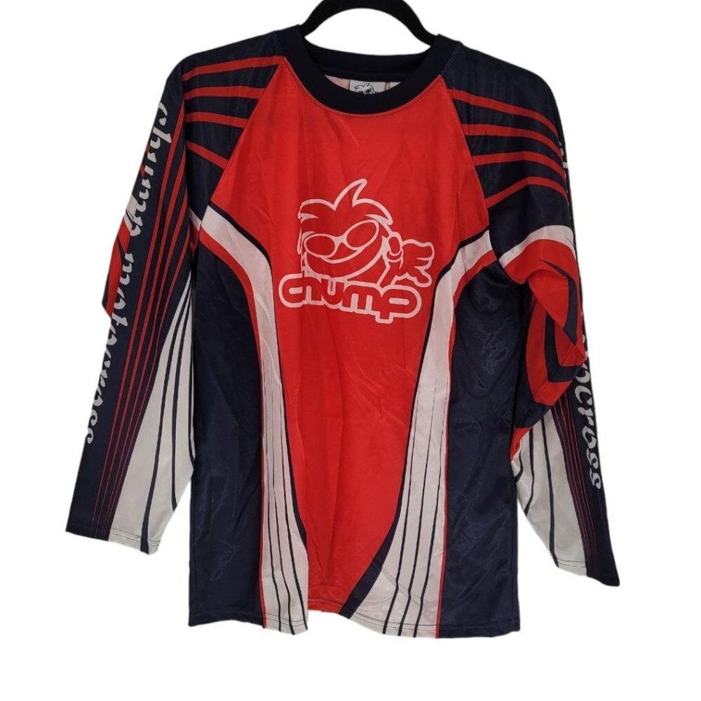 Chump motocross boys 16 18 red black long sleeve breathable racing shirt NWT